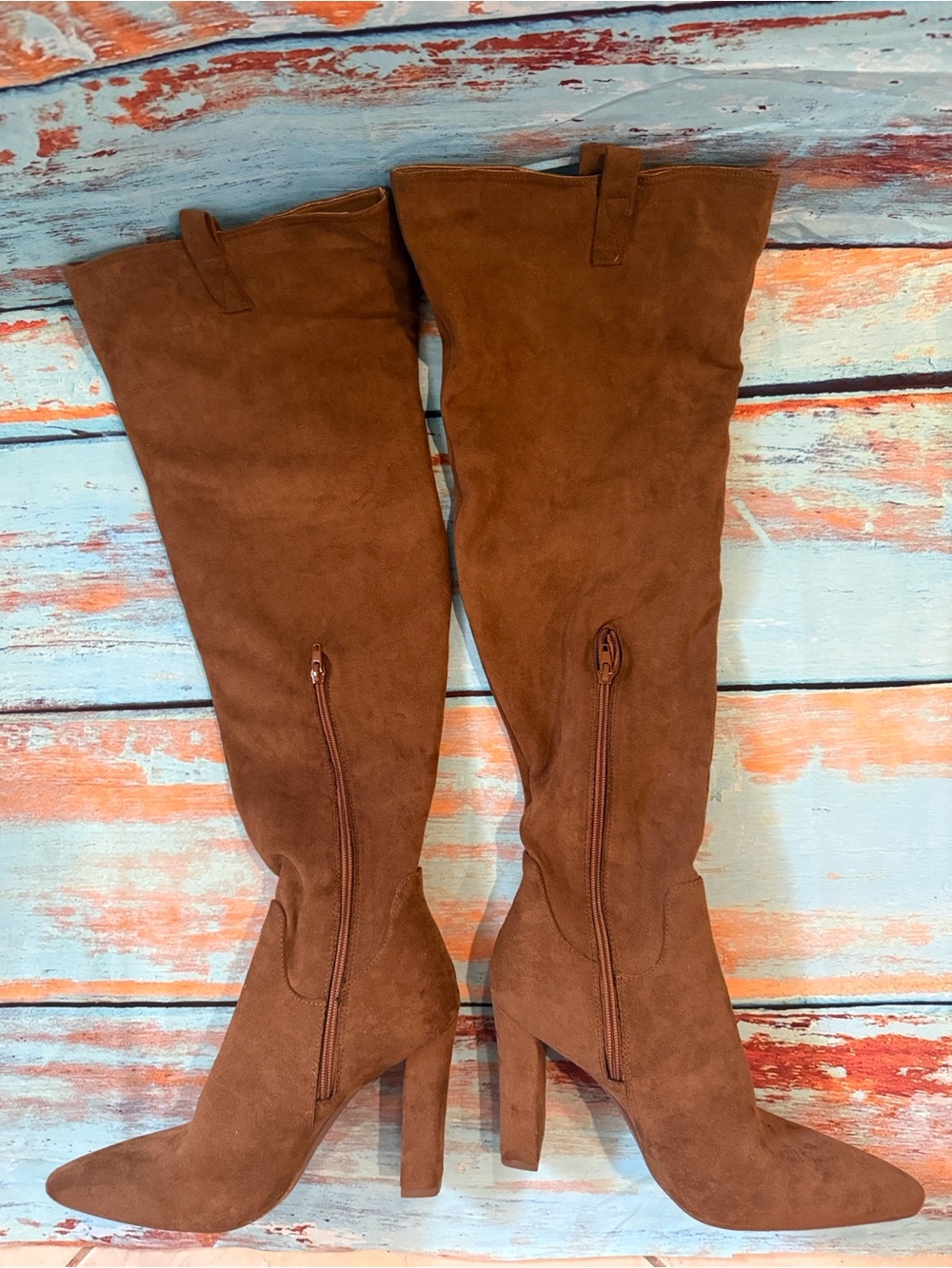 Women's Tall Suede Brown over the Knee-High Boots